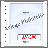 Feuilles AV 200 - Feuilles NEUTRES (Paquet de 5) - 2 Poches Transparentes (AV200)