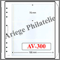Feuilles AV 300 - Feuilles NEUTRES (Paquet de 5) - 3 Poches Transparentes (AV300)