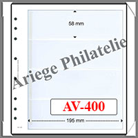 Feuilles AV 400 - Feuilles NEUTRES (Paquet de 5) - 4 Bandes Transparentes (AV400)