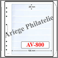Feuilles AV 800 - Feuilles NEUTRES (Paquet de 5) - 8 Bandes Transparentes (AV800)