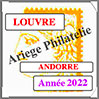 ANDORRE 2022 - Jeu LOUVRE - Timbres Courants et Blocs (FAN22) Cérès