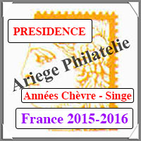 FRANCE 2015-16 - Jeu PRESIDENCE - Feuillet Anne de la Chver et du Singe (PF15AC)