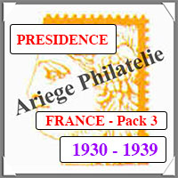 FRANCE - PRESIDENCE - Pack N3 - Annes 1930 -1939 -- Timbres Courants (PF3039)