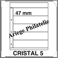 KOSMOS - Feuilles CRISTAL 5 - TRANSPARENTES - 5 Bandes : 47*260 mm - Paquet de 5 Feuilles (CRISTAL5)