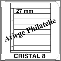 KOSMOS - Feuilles CRISTAL 8 - TRANSPARENTES - 8 Bandes : 27*260 mm - Paquet de 5 Feuilles (CRISTAL8)