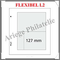 FLEXIBEL - Feuilles L 2 - 2 Poches TRANSPARENTES : 127*190 mm - Paquet de 5 Feuilles (FLEXIBEL L2)