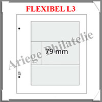 FLEXIBEL - Feuilles L 3 - 3 Poches TRANSPARENTES : 79*190 mm - Paquet de 5 Feuilles (FLEXIBEL L3)