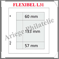 FLEXIBEL - Feuilles L 31 - 3 Bandes TRANSPARENTES : 60, 133 et 57*190 mm - Paquet de 5 Feuilles (FLEXIBEL L31)