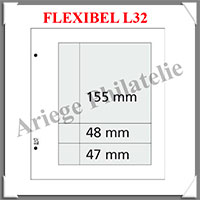FLEXIBEL - Feuilles L 32 - 3 Bandes TRANSPARENTES : 155, 48 et 47*190 mm - Paquet de 5 Feuilles (FLEXIBEL L32)