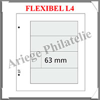 FLEXIBEL - Feuilles L 4 - 4 Bandes TRANSPARENTES : 63*190 mm - Paquet de 5 Feuilles (FLEXIBEL L4)