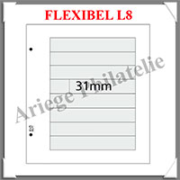 FLEXIBEL - Feuilles L 8 - 8 Bandes TRANSPARENTES : 31*190 mm - Paquet de 5 Feuilles (FLEXIBEL L8)