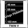 KOSMOS - Feuilles TWIN V - NOIRE - Bandes variées  : 246, 59 et 153*260 mm - Paquet de 5 Feuilles (TWIN V) Davo
