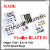Feuilles NEUTRES BLANCHES avec Encadrement Noir - SANS Quadrillage - Paquet de 10 Feuilles (BLATT51 ou 326598) Kabé