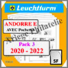 ANDORRE - Poste Espagnole - Pack 3 - 2020  2022 (367006 ou 07S/3SF) Leuchtturm