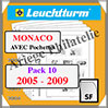 MONACO - Pack 10 - 2005  2009 (317621 ou 16/10SF) Leuchtturm