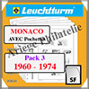 MONACO - Pack 3 - 1960  1974 (326130 ou 16/3SF) Leuchtturm