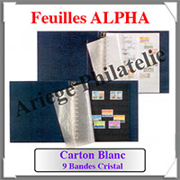 Feuille ALPHA - Carton BLANC - 9 Bandes Cristal (319474 ou ALPHA)