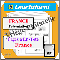 FEUILLES FRANCE Neutres - En-Tte FRANCE - Paquet de 12 Feuilles (333055 ou BL15)