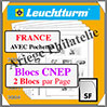 FEUILLES FRANCE Neutres - Blocs CNEP - Deux par Page (325418 ou BL15CNEP) Leuchtturm