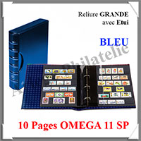 Reliure GRANDE Classic + Etui - BLEU ROI - Acvec 10 Pages OMEGA 11 SP (348048 ou CLGRSETOM11SP-BL)