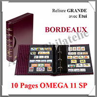 Reliure GRANDE Classic + Etui - BORDEAUX - Acvec 10 Pages OMEGA 11 SP (348046 ou CLGRSETOM11SP-R)