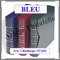 Reliure NUMIS CLASSIC - BLEU - Avec 5 Pages Monnaies (313617 ou CLNUMKABL)