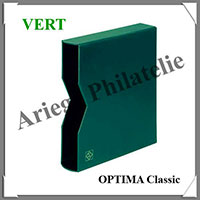 Album OPTIMA Classic avec ETUI - VERT FONCE - 10 Feuilles OPTIMA M assorties - Pour Monnaies (320397  ou CLASMKAG)
