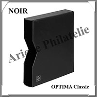Album OPTIMA Classic avec ETUI - NOIR - 10 Feuilles OPTIMA M assorties - Pour Monnaies (313506  ou CLASMKAS)