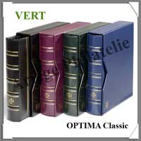 Promotion Reliure OPTIMA Classic - VERT FONCE - AVEC Etui assorti + 10 Pages OPTIMA34