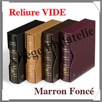 Reliure OPTIMA Classic CUIR - AVEC Etui assorti - MARRON FONCE - Reliure Vide (341937 ou CLOPSETLDBR)