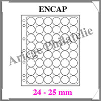 Pages GRANDE ENCAP - 48 Cases - CAPSULES de 24  25 mm - Set de 2 Pages Transparentes (343210 ou ENCAP24-25)