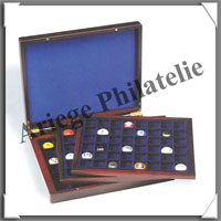 COFFRET - Pour 144 Plaques Muselets de Champagne - 3 Plateaux BOIS (318022 ou HMK3T48 BL)