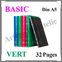Classeur BASIC - 32 Pages NOIRES -  DIN A5 - VERT (339366 ou LS2-16-G)
