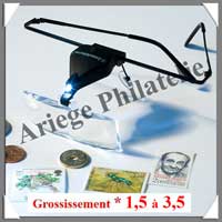LOUPE LUNETTES - 1 LED - 3 Grossissements de x1,5 � 3,5  (300142 ou LU200LED)