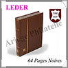 Classeur LEDER - CUIR - 64 Pages NOIRES - MARRON (356723 ou LZS4-32L-BR) Leuchtturm