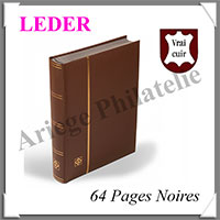 Classeur LEDER - CUIR - 64 Pages NOIRES - MARRON (356723 ou LZS4-32L-BR)