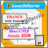 FRANCE 2020 - Blocs CNEP - AVEC Pochettes (N15CNEPSF-20 ou 364910) Leuchtturm