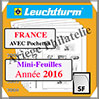 FRANCE 2016 - Mini Feuilles (Bloc Chinois : Singe) - AVEC Pochettes (N15KSF-16 ou 356743 ) Leuchtturm
