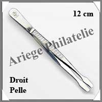 PINCE Philatlie STANDARD 12 cm - Bout DROIT PELLE - 318722 - Pi12