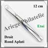 PINCE Philat�lie LUXE 12 cm - Bout DROIT ROND APLATI - 303585 - Pi33 Leuchtturm