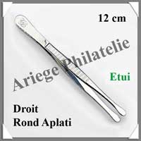 PINCE Philat�lie LUXE 12 cm - Bout DROIT ROND APLATI - 303585 - Pi33