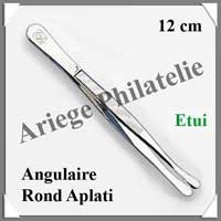 PINCE Philat�lie LUXE 12 cm - Bout ANGULAIRE ROND APLATI - 309174 - Pi43