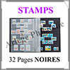 Classeur STAMPS - 32 Pages NOIRES (361242 ou STAMPS-S32) Leuchtturm