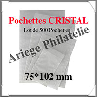 POCHETTES en CRISTAL - 75*102 mm - Rabat de 16 mm  - Paquet de 500 (LI-704)