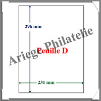 Feuilles INTERCALAIRES - Feuille D - BLANCHES - 296x231 mm - Paquet de 100  (802017)