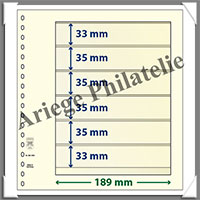 Feuilles NEUTRES - LINDNER dT - 6 BANDES - 189x33, 35, 35, 35, 35 et 33 mm (dT802606)