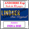 ANDORRE Espagnole - Pack 1928 à 2015 - Timbres Courants (T123) Lindner