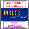 ANDORRE Française - Pack 2008 à 2020 - Timbres Courants (T124a/08) Lindner