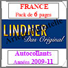 FRANCE - Pack 2009  2011 - Timbres Autocollants (T132/09SA) Lindner