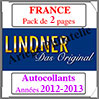 FRANCE - Pack 2012  2013 - Timbres Autocollants (T132/12SA) Lindner